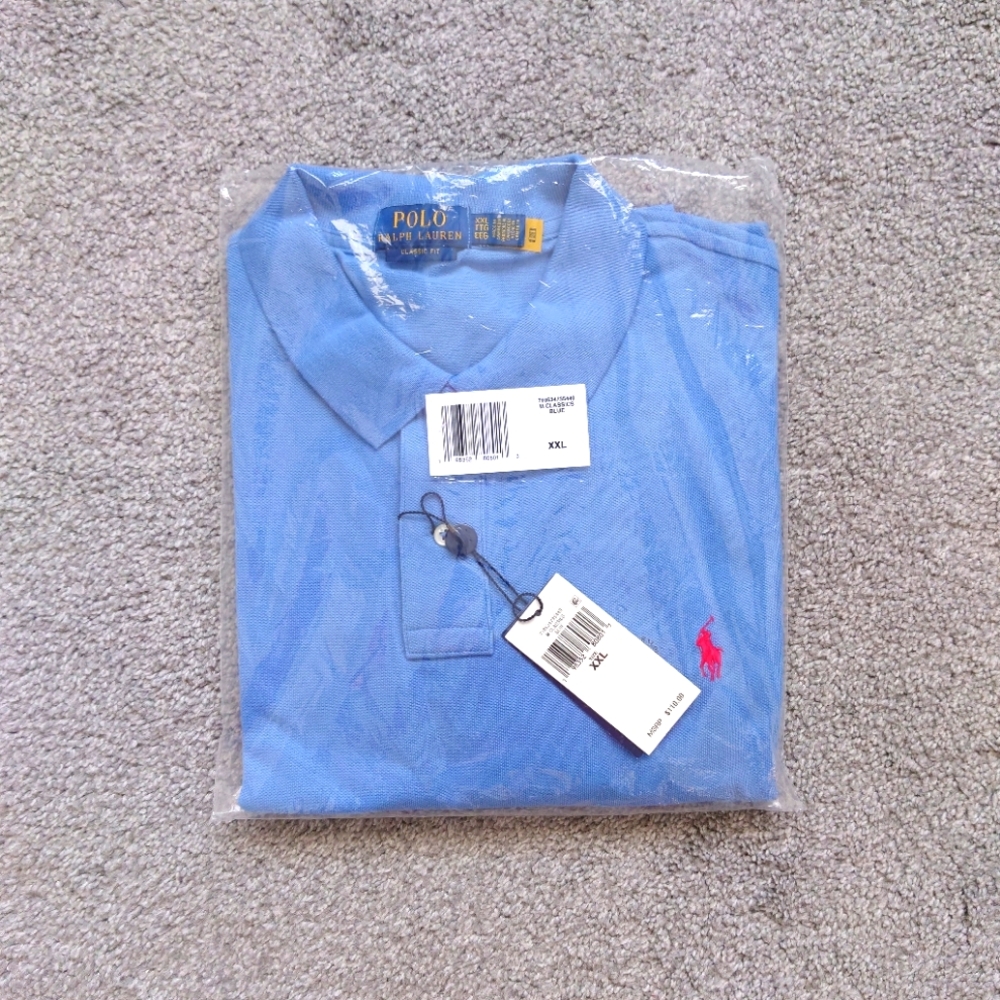 Polo Ralph Lauren Classic-Fit Cotton Polo Shirt Campus Blue Size XXL - Picture 10 of 13